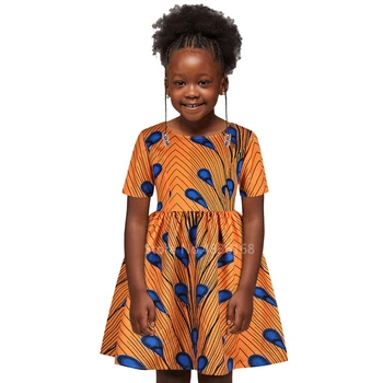 Afriška Oblačila 2020 Dashiki Tiskanje Baby Dekle Poletje Otroci Kratek Rokav Ankara Obleko Modnih Oblačil Afriške Obleke za Ženske