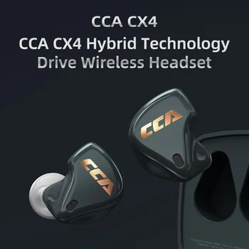 CCA CX4 TWS Bluetooth 5.0 1BA+1DD Hibridna pogonska Enota HI-fi Brezžična Slušalka Športne Igre izničevanja Šuma Slušalke z Čip AAC