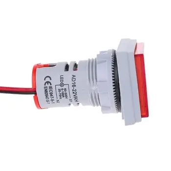 Digitalni 3in1 AC Voltmeter Ampermeter Hz Trenutno Frekvenco kot Meter Kvadratni Signalna Lučka 22 mm Digitalni Napetost Amp Hz Led Lučka Indikatorska