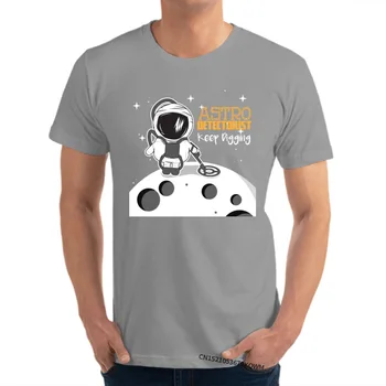 Luna Astronavt Detectorists Vrhovi Majica 2020 Popust O-Vratu Normalno, Kratek Rokav, Bombaž Moški T-Shirt Smešno Tee Majice