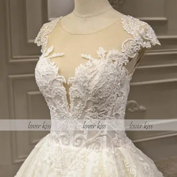 Ljubimec Poljub Luksuzni Vestido De Noiva 2020 Iskrico Poročne Obleke za Ženske Beaded Princesa Poročne Halje Čipke Haljo De Mariee