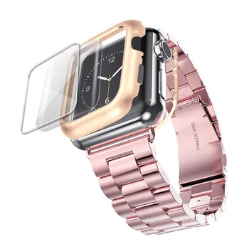 Iz nerjavečega Jekla+Trak Za Apple Watch band 44 mm/40 mm iwatch band 42mm/38 mm Zapestnica watchband apple gledati serije 5 4 3 se 6