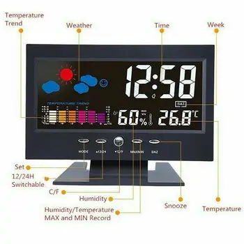 1pc Intelligent digital display (Digitalni Zaslon Vremenske Postaje Alarm Koledar/Ura Funkcijo Termometer Brezžični Merilnik Temperature in Vlažnosti