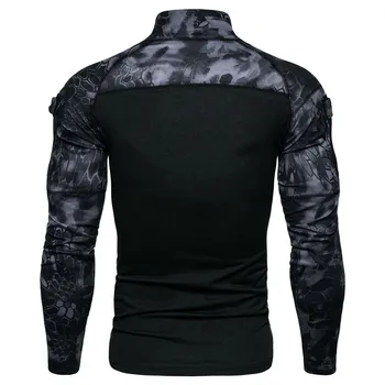 2021 Novo Prikrivanje Taktične Vojaške uniforme Boj Dolg Rokav Slim Fit Majica Commando Črno Vojsko Tesen T-shirt Vojske Oblačila