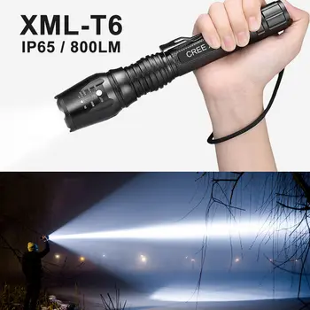 LED Svetilko, baklo XMLT6 Najbolj Zmogljiva Svetilka Tabor Lov Kolo Svetlobe 5 Načini Nepremočljiva Prostem Povečave Uporabljajte Baterije 18650