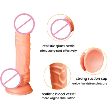 20.5 CM Velik Dildo Realističen Penis Vibrator S Sesalno Pokal Za Ženske, Seks Igrače Vaginalne Masaža G Spot Stimulator Ženski Masturbator
