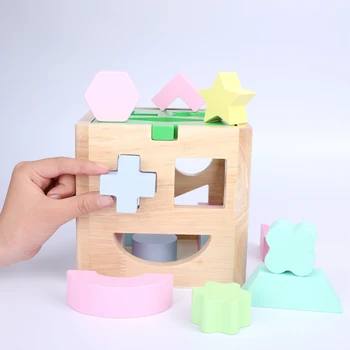 Otroci Igrače, Lesene Obliko Neke Geometrijske Oblike Gradniki Ujemanje Spoznavanja Baby Začetku Izobraževalne Igrače Za Otroke Darilo