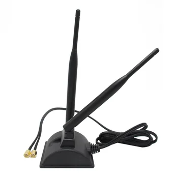 Wifi Antena, Dual Band 2,4 Ghz 5GHz 6dBi z Magnetno Bazo RP-SMA Moški Zunanja Antena za WiFi Usmerjevalnik Brezžična Omrežna Kartica