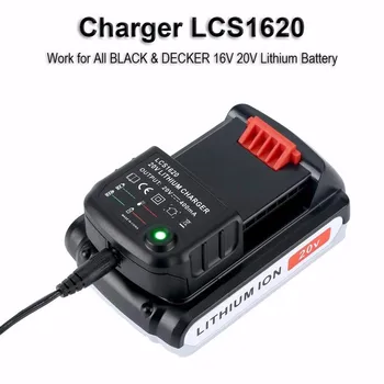 20V LCS1620 Litij-Ionska Baterija Polnilec za Vse Black & Decker LBXR20 LB20 LBX20 LBX4020 LBXR20BT NAS Vtič z LED indikator