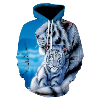 2020 jeseni in pozimi nove živali lev 3D tiskanje pulover s kapuco znamke kapičastih pulover moda znoj shirt ulica športna oblačila jakna