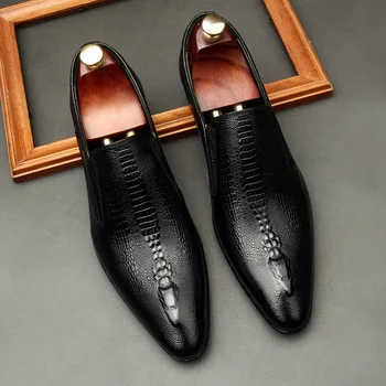 Ročno Mens Poroko Oxford Čevlji Črni Kaki Pravega Usnja Brogue moška Obleka Zdrsne Na Čevlji Poslovnih Formalno Čevlji Za Moške