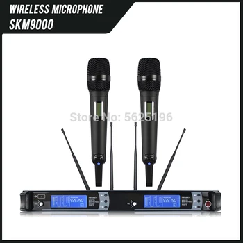 Vrhunska SKM9000 2-kanalni sprejemnik, dual karaoke res raznolikosti brezžični mikrofon SKM 9000 mic za fazi predstavo v živo