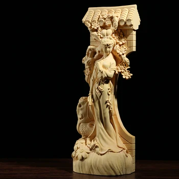 Šimšir Carving Oprema Okraski Pravega Lesa Kip Obrti, Darila Fine Kitajski Slika Lepoto Kiparstvo Doma Dekor