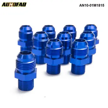 10PCS/VELIKO Modro AN10-M18*1.5 Moški Modra Anodiziranega Aluminija Unije Napajalnik Pribor Za Rezervoar za Gorivo AN10-01M1815
