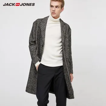 JackJones Moške Geometrijski Vzorec Mid-dolžina Redno fit Volnene Suknji Moška | 219427507