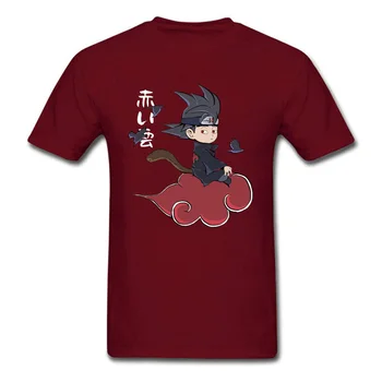 Naruto T-shirt Moški Japonske Anime Majica Rdeče Oblak Uchiha Itachi Tshirt Smešno Risanka Tiskanja Bombaža, Plus Velikost Oblačila Fantje Tee Vrh