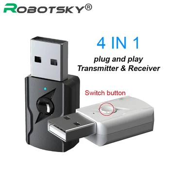 4 V 1, USB, Bluetooth 5.0 Avdio Oddajnik Sprejemnik 3.5 MM AUX RCA Stereo Brezžični Adapter za Ključ Za PC Avto Slušalke