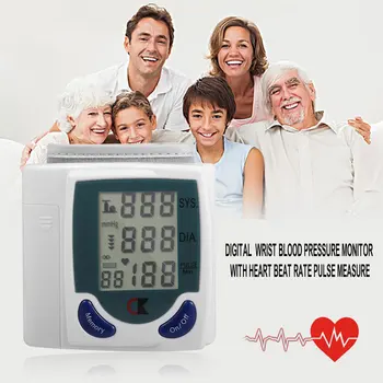 Zdravstveni Samodejni Digitalni Zapestni Krvnega Tlaka Monitor za Merjenje Srčni Utrip srčni Utrip DIA Tonometer Sphygmomanometer
