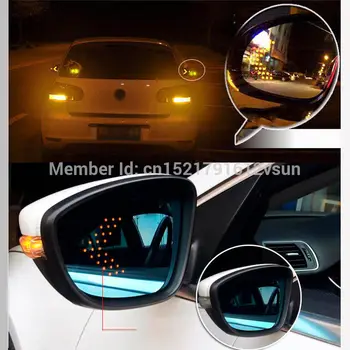 SmRKE 2Pcs Za Honda FIT Rearview Mirror Modra Očala širokokotni Led smerokaze svetlobe Moč Ogrevanja