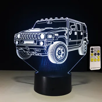 3D Lučka za Daljinsko Contol Dotik SUV Avto Otroci Igrače Otrok Rojstni dan Darila 7 se Spremeni barva Luči za Razsvetljavo LED Žarnice Za BedroomLuminaria