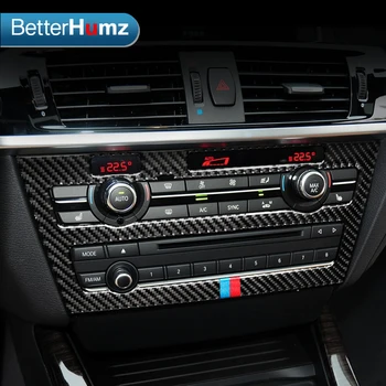 BetterHumz Za BMW F25 F26 Ogljikovih Vlaken Avto Notranjost, klimatska Naprava CD Plošča Pokrov Trim X3 X4 2011-2017 Auto Dodatki