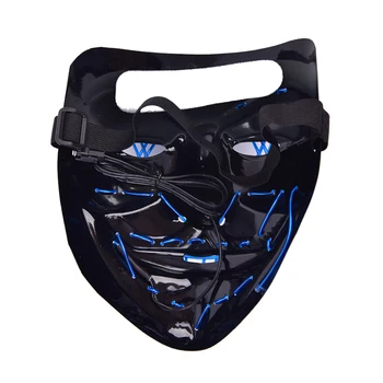 1PC Halloween LED Masko Cosplay Stranka Neon Light Up Maske Maškarada Pustni Kostum Rekviziti