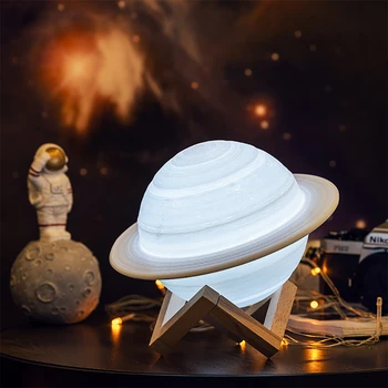 2021 NOVO Dropship Akumulatorska 3D Tiskanja Saturn Lučka Noč Svetlobe z 2Colors 3colors 16Colors Daljinsko Darila