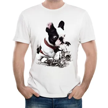 Naloga je šlo narobe T-Shirt priložnostne Vrhovi Tees humor človek srajce nove poletne moške kratke rokav francoski Buldog design 3D Majica s kratkimi rokavi
