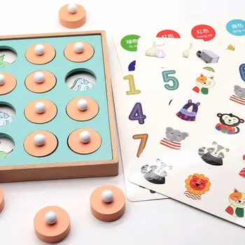 Spomin Puzzle Lesene Igrače Otrok Montessori Matematiko Zgodnje Izobraževalne Igrače za Otroke, 3D Uganke Interaktivni Memory Match Igra Šah