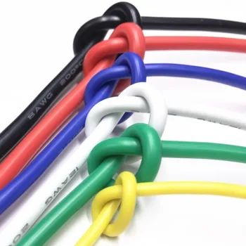 Visoka kakovost mehki kabel 10 m ekstra mehko visoko temperaturo silikonski žice 10 11 12 13 14 15 16 17 18 20 22 24 26 AWG