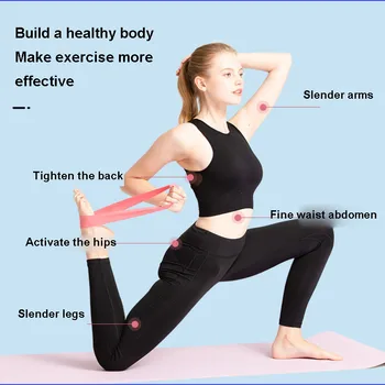 Elastični trak čepenje moških in žensk, breskev hip elastično tesnilo joga potegnite pas športni trening za moč fitnes pasu pasu odpornost