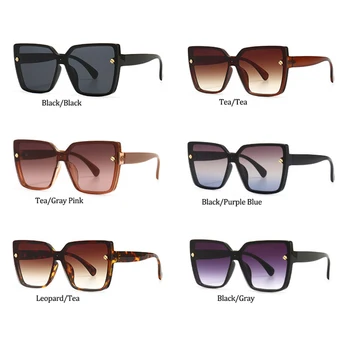 Modni Črni Kvadrat sončna Očala Ženske Novo Prevelik Rimless Gradient sončna Očala Trendi Odtenkih Ženski Luksuzne blagovne Znamke UV400