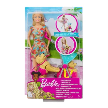 Barbie voziček igrača niz hišnih kuža CNB21 dekle, princesa darilo za rojstni dan igra hiša igrača dva psa pet Božično Darilo Dekle Igrače
