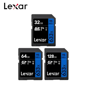 Lexar SDXC 128GB Pomnilniško Kartico V30 64 G SD Kartica 32GB U1 Flash Kartice Visoke Hitrosti Do Max 95M C10 633x Za Fotoaparat Prvotne