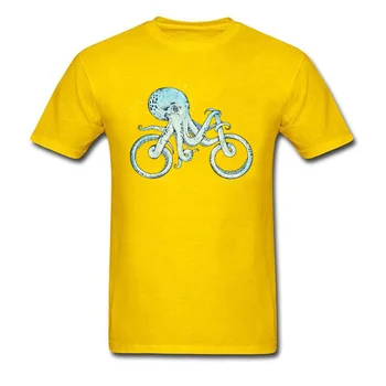 Hobotnica Ciklov T-Shirt Moški Plus Velikost Črno Modra Smešno Tshirt Žongliranje Grafični Teeshirt Moške kakovosten Bombaž Pomlad Majica s kratkimi rokavi