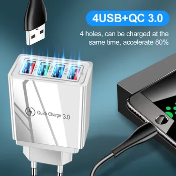 USB Polnilnik Hitro Potovanje Mobilni Telefon Napolnite Hitro Steno Polnjenje EU UK NAS QC 3.0 Plug Adapter Za iPhone Huawei Mate 30 Pro