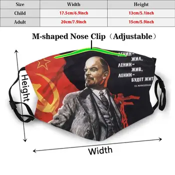 Lenin Poster Tiskanje Stroj Filter Proti Prahu Usta Masko Lenin Polititians Marx Stalin Sovjetski Urss Zssr Sovjetske Zveze Comunist