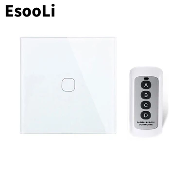 EsooLi Gold smart Stikalo 1/2/3 Banda 1 Način, EU/UK Standard Dotik Stikala Steno Svetlobe Brezžični Daljinski upravljalnik Zaslona na Dotik Stikala
