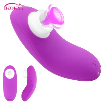 IKOKY Mini Silikonski Sesanju Vibrator Oralni Seks G-Spot Massger Klitoris Stimulator 10 Sesanju Načini Bradavičke Klitoris Bedak Seks Igrače