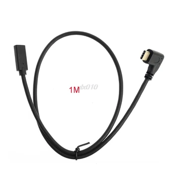 1m USB 3.1 Tip C Moški-Ženska Razširitev Podatkovnega Kabla za 90 Stopinj v Desno Kota S09 Debelo&DropShip