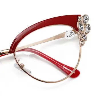Lesov Luksuzni Kristalno Obravnavi Očala Ženske Kovinski Okvir Nosorogovo Presbyopic Očala Modni Očala 1.0-4.0 Eyewears 2019