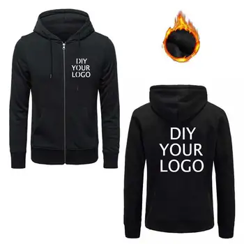 Oblikovanje po meri Zadrgo Kapuco Unisex šport hoodies na Debelo DIY Vaš Logotip Sweatshirts topli Puloverji Padec Ladijskega prometa oblačila