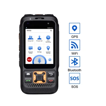 Inrico S100 4G LTE Omrežja Radio Android Mobilni Telefon, GPS, WIFi Modri Zob SOS Svetilka 4000 mah Baterija Zello PG Pametni telefon