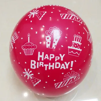 100 kozarcev/veliko Happy Birthday Trebušaste 12 Latex Krog Helij Happy Birthday Balon je Natisnjena Balls Funny Igrače Stranka Dobave Dekor
