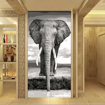 Afriška Siva Sloni HD Oljna slika Natisne Plakat Platno Slikarstvo Fotografij Živali Stenskih slikah, za Dnevni Sobi Doma Dekor
