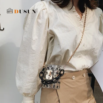 Moda Mini Jasno, Sod-oblikovan Akril Crossbody Vrečke Ženske Sklopka Torbici Kovinski Ročaj Verige Ramenski Messenger Bag Lady Sac