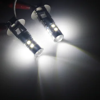 ANGRONG 2x H3 10 SMD Super White Xenon LED Žarometi Luči za Meglo Žarnica Svetilka motorno kolo Avto Led Luči