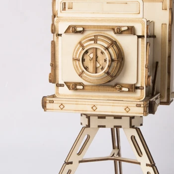 Robotime 3D DIY Fotoaparat Penholder Puzzle Igra Lesene Model Gradnjo Kompleti Izobraževalne Igrače, Hobiji Darila za Otroke TG403