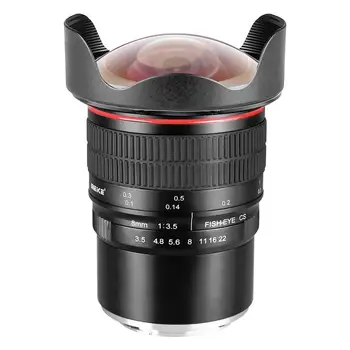 Meike 8 mm F3.5 Zaslonke Ultra Wide Angle Fisheye Učinki Ročno Ostrenje Objektiva za APS-C Mirrorless Fotoaparat Canon za Sony Emount
