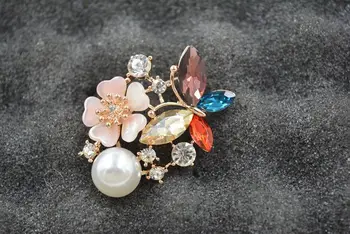 2021 Moda Crystal Pearl Metulj Broška Kristalno Iz Swarovskis Venčni broška broška ženska divje obleko pin